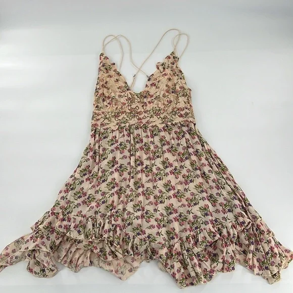 Free People Women's Adella Printed Mini Slip Dress large​​​ - Picture 8 of 15